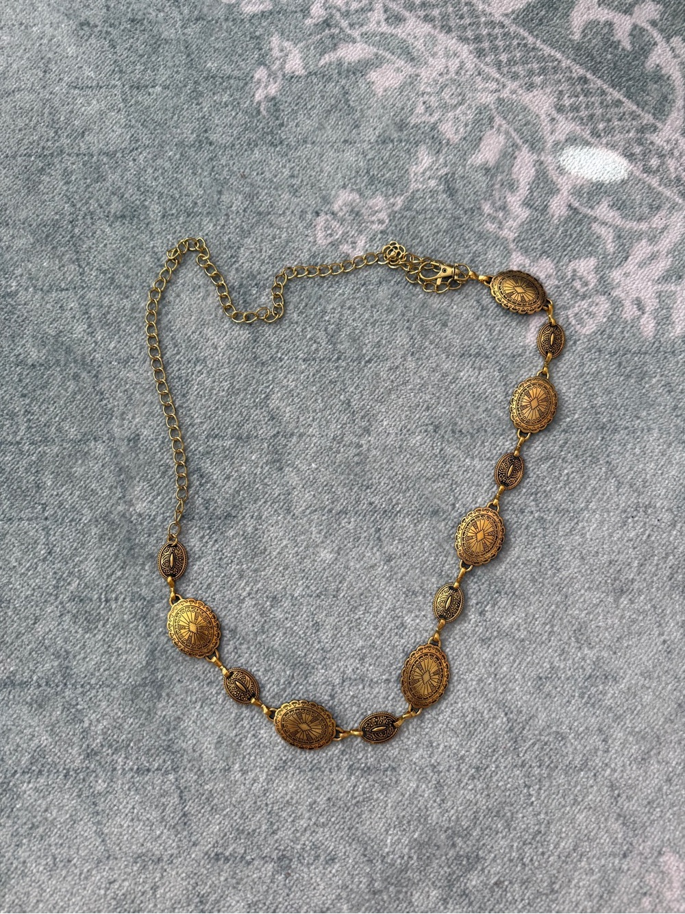 Gold metal chain belt